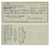 Moe Howard Lot of Two Checks Signed: Dated 15 April 1961 Measuring 8.25'' x 3'' &  Dated 26 December 1961, Standard Check Size -- Very Good Condition